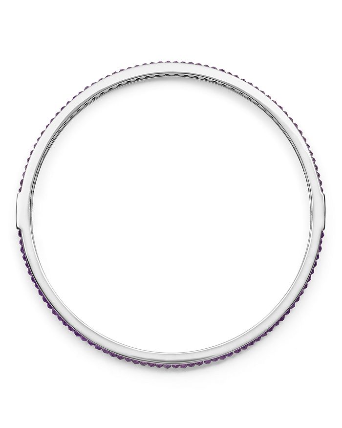 Shop Lagos Sterling Silver Caviar Icon Amethyst Beaded Bangle Bracelet In Purple/silver