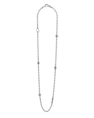 Sterling Silver Caviar Icon Necklace, 16&amp;quot;