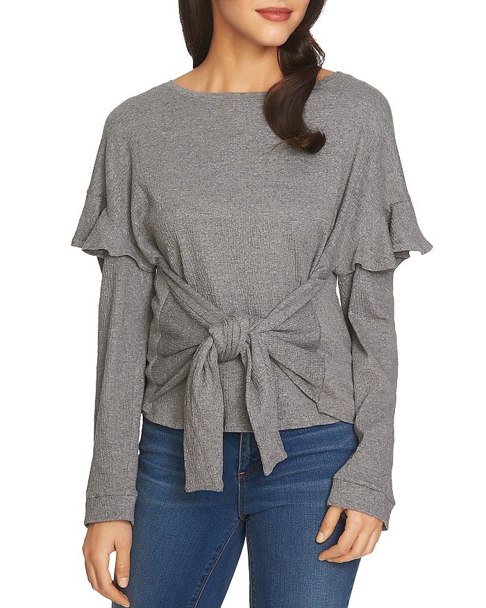 1.STATE TieFront Knit Top Bloomingdale's