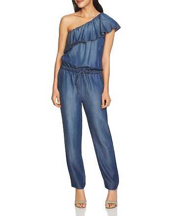 1.STATE One-Shoulder Chambray Jumpsuit | Bloomingdale's