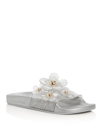 marc jacobs daisy aqua slide sandal