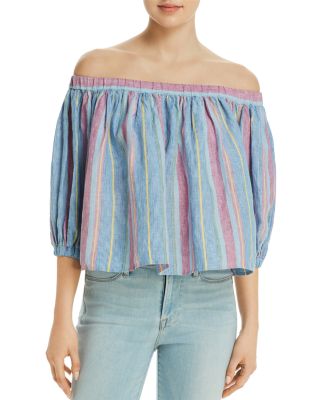 off the shoulder linen top