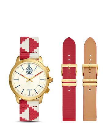 Tory Burch ToryTrack Collins Red Hybrid Smartwatch, 38mm | Bloomingdale's