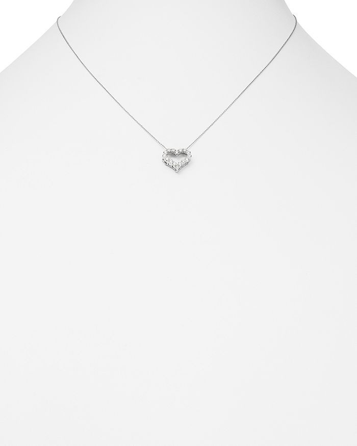 Shop Bloomingdale's Diamond Heart Pendant Necklace In 14k White Gold, 0.50 Ct. T.w. - 100% Exclusive