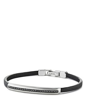 David Yurman - Pavé Leather ID Bracelet with Black Diamonds 