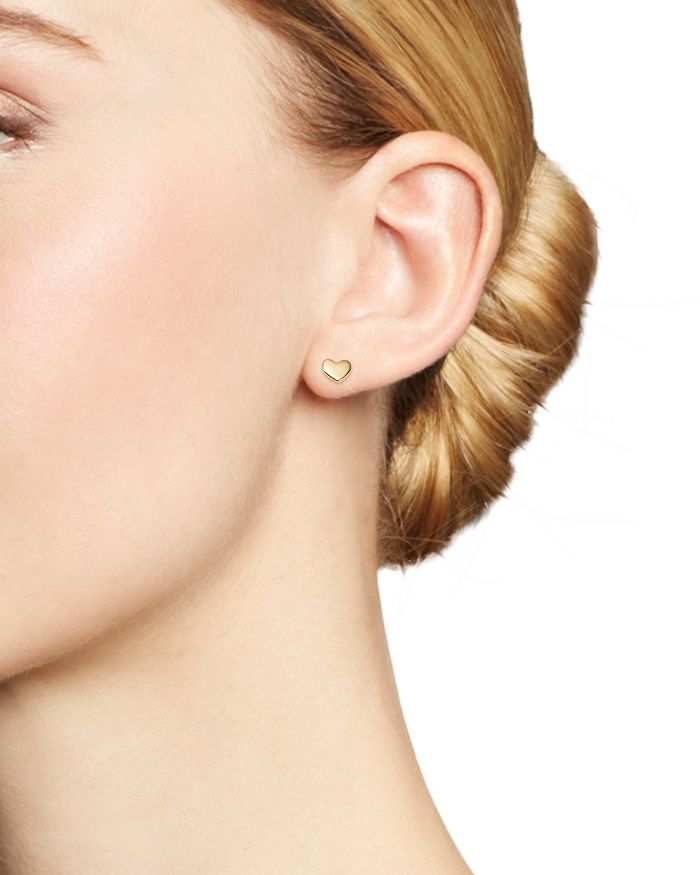 Shop Moon & Meadow Heart Stud Earrings In 14k Yellow Gold - 100% Exclusive