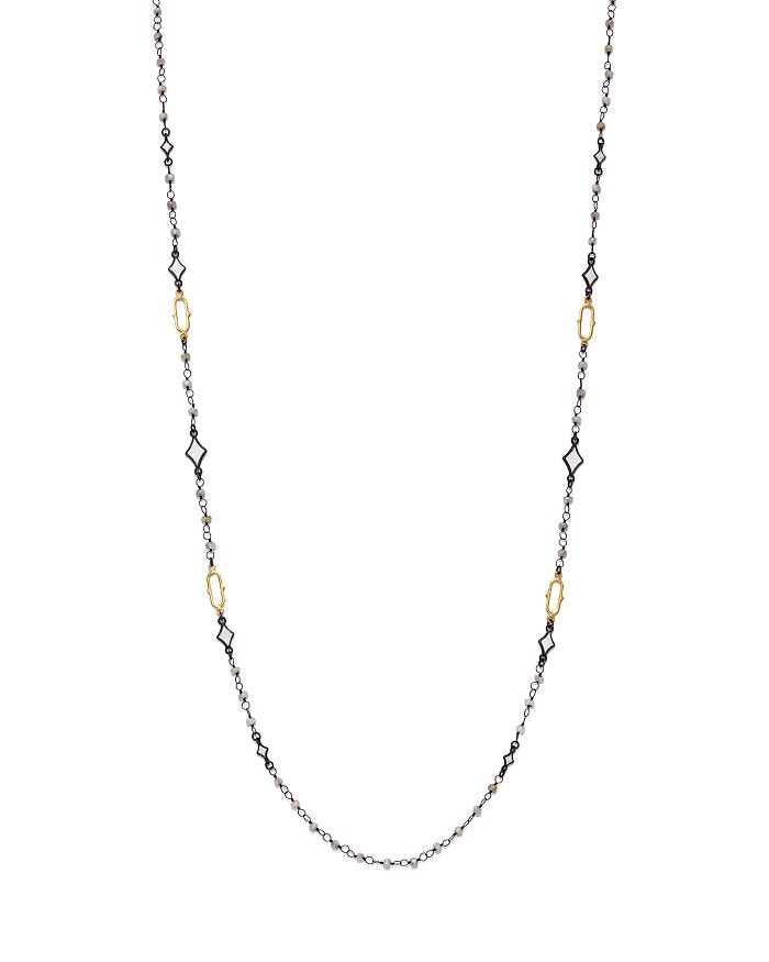 ARMENTA 18K YELLOW GOLD & BLACKENED STERLING SILVER OLD WORLD CRIVELLI MOONSTONE BEADED NECKLACE, 36,14232