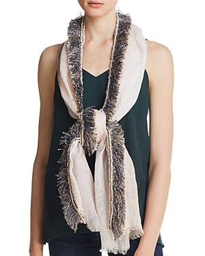 GAYNOR COLOR-BLOCK FRINGED OBLONG SCARF - 100% EXCLUSIVE,80050168RADIO