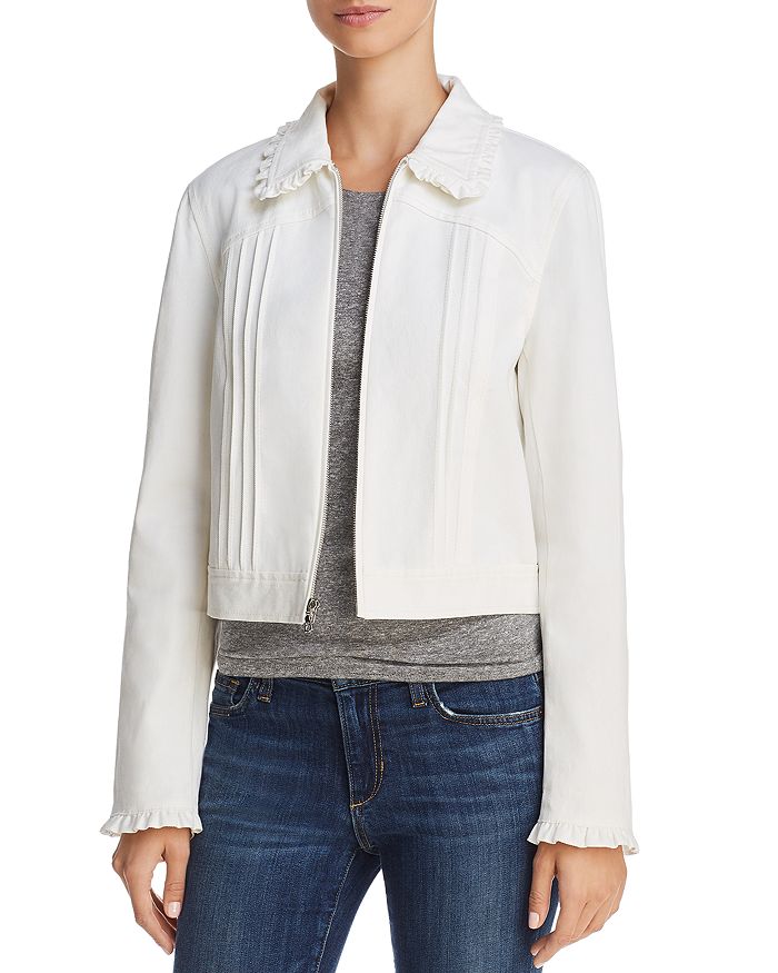 Rebecca taylor ruffle leather jacket outlet