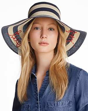 KATE SPADE KATE SPADE NEW YORK OUT AND ABOUT STRIPED SUN HAT,KS1001478