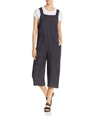 wide leg linen overalls