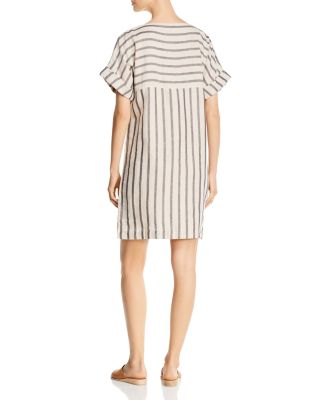 Eileen Fisher Striped Linen Organic Cotton Shift Dress