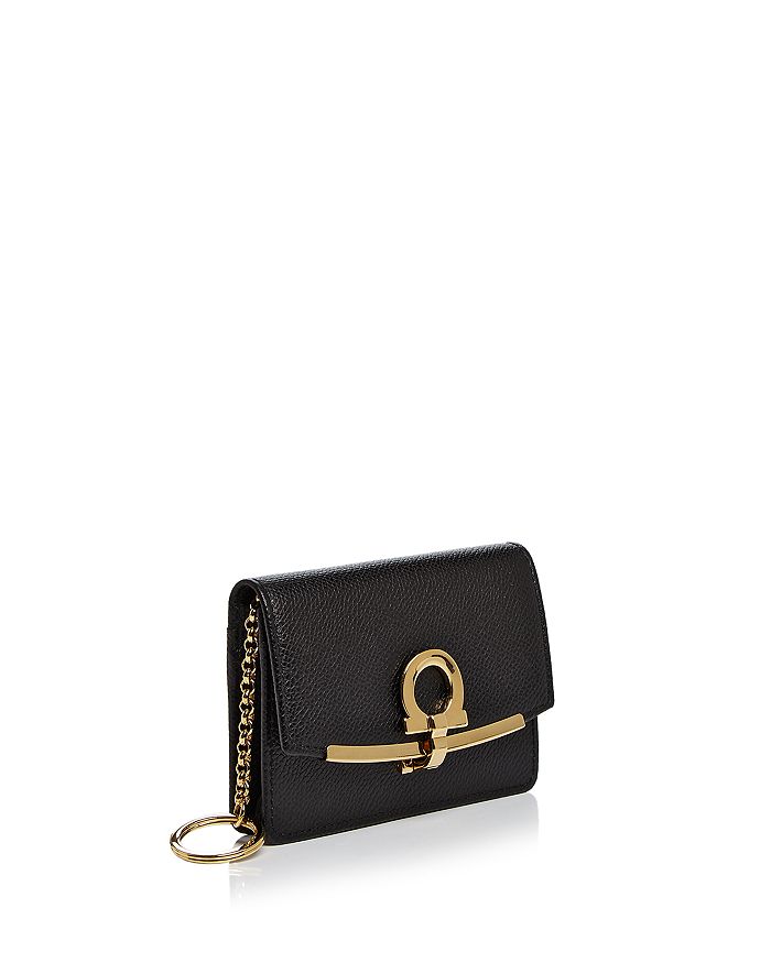 Ferragamo Icona Saffiano Card And Key Holder In Black | ModeSens