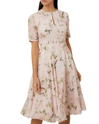 open lace back dress Hobbs silk pink main image 1