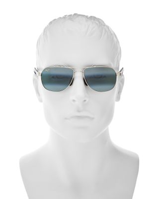 Guardrails Polarized Brow Bar Aviator Sunglasses, 58mm