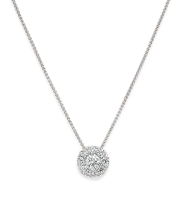 Bloomingdale's Cluster Diamond Pendant Necklace in 14K White Gold - 100 ...