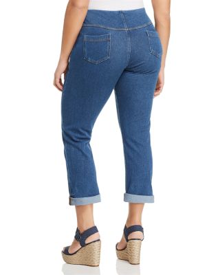 Pull-On Boyfriend Jeans in Mid Wash