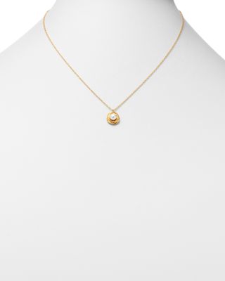 Cultured Freshwater Pearl Knot Pendant Necklace in 14K Yellow Gold, 18" 
