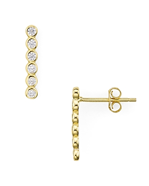 AQUA PAVE BAR CLIMBER EARRINGS IN 18K GOLD-PLATED STERLING SILVER - 100% EXCLUSIVE,124369GCL