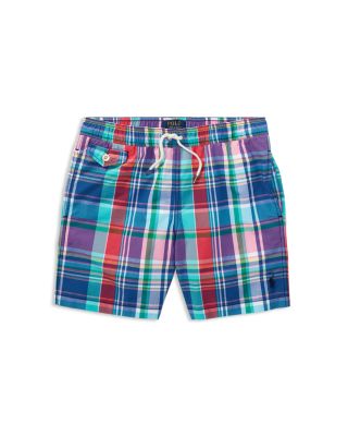 polo plaid swim trunks