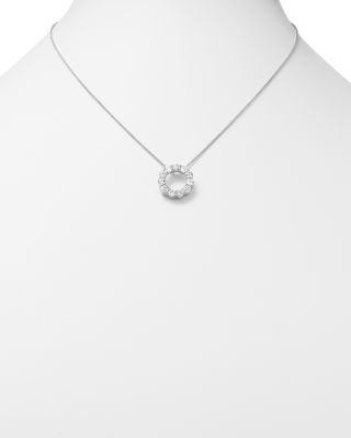 Diamond Circle Pendant Necklace in 14K White Gold, 2.0 tcw&nbsp;