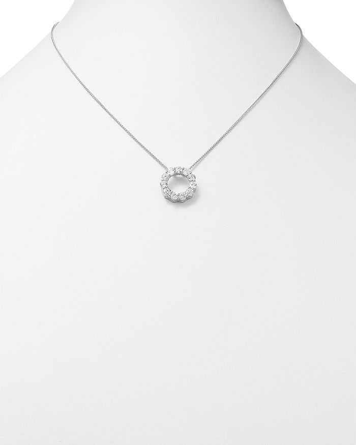 Shop Bloomingdale's Diamond Circle Pendant Necklace In 14k White Gold, 2.0 Ct. T.w. - 100% Exclusive In White Gold/white Diamonds