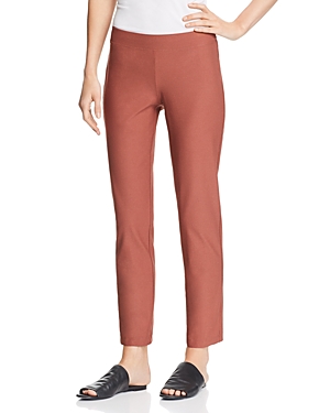 Shop Eileen Fisher Slim Pull-on Ankle Pants In Russet