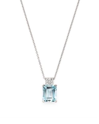 aquamarine diamond pendant necklace