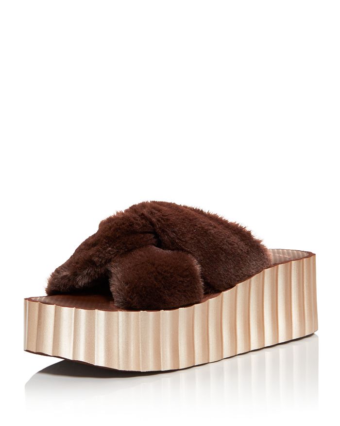 Tory burch fur sandals sales