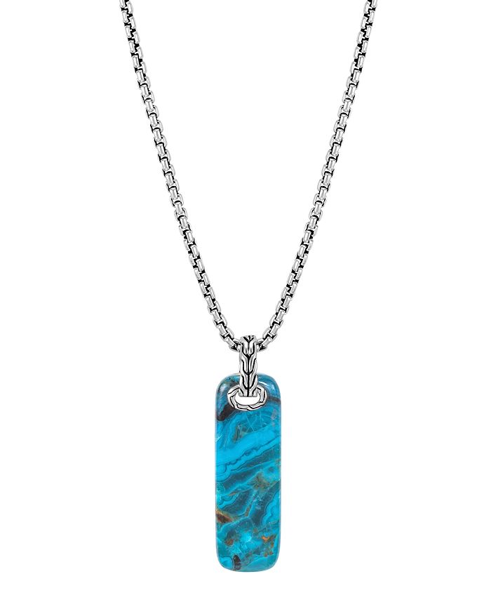 JOHN HARDY STERLING SILVER CLASSIC CHAIN CHRYSOCOLLA BAR PENDANT NECKLACE, 26,NMS9997281CRYX26