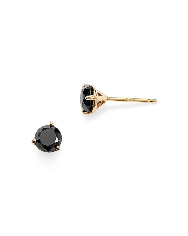 Bloomingdale's Fine Collection Black Diamond Stud Earrings in 14K Yellow Gold, 1.0 tcw