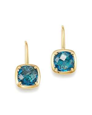 Bloomingdale’s Blue Topaz Square Drop Earrings in 14K Yellow Gold - 100% Exclusive