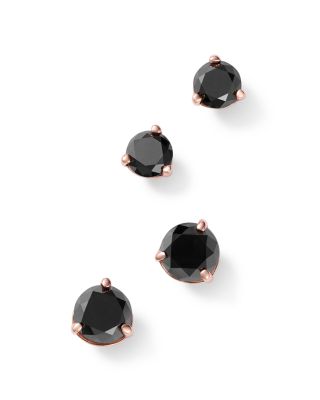 Black Diamond Stud Earrings 