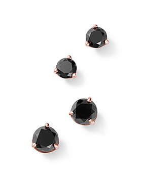 Bloomingdale's - Black Diamond Stud Earrings in 14K Rose Gold, 0.50 - 1.0 ct. t.w. - 100% Exclusive