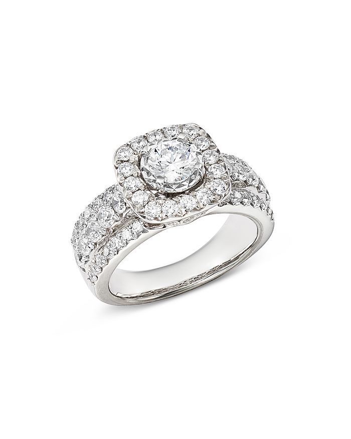 Bloomingdale's Diamond Halo Engagement Ring In 14k White Gold, 1.95 Ct. T.w. - 100% Exclusive