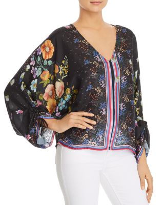 Johnny Was Forest Printed-Silk Blouse 