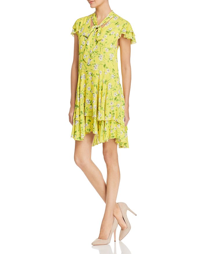Alice and Olivia Alice Olivia Moore Floral Tie Neck Tunic Dress Bloomingdale s