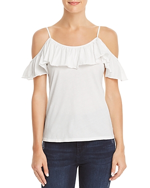 MICHELLE BY COMUNE MICHELLE BY COMUNE BERRIEN RUFFLED COLD-SHOULDER TEE,M1805T83
