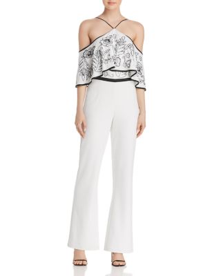 Aidan Mattox - Beaded Cold-Shoulder Jumpsuit