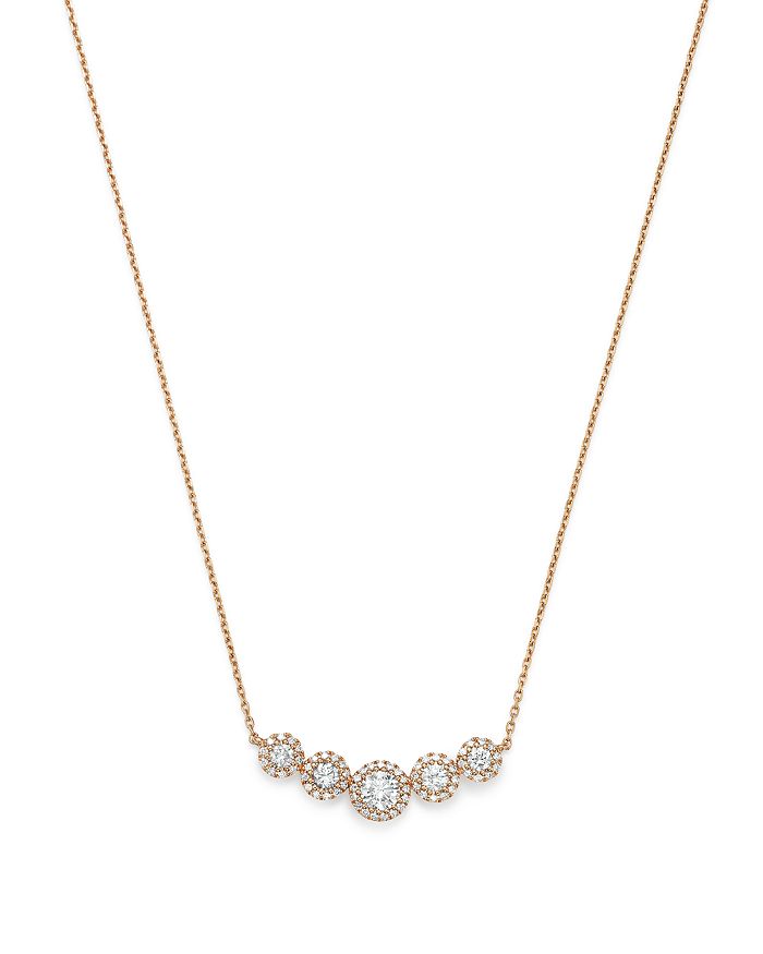 Bloomingdale's - Diamond Bezel Row Necklace in 14K Rose Gold, 0.50 ct. t.w. - 100% Exclusive