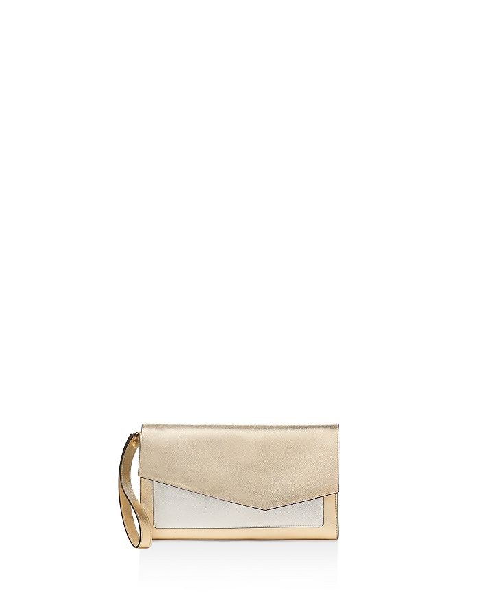 Botkier Cobble Hill Leather Clutch In Gold/gold