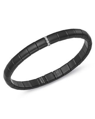 Roberto Demeglio - 18K White Gold & Matte Black Ceramic Pura Stretch Bracelet with Diamonds