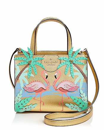 kate spade new york By The Pool Flamingo Small Sam Leather Crossbody |  Bloomingdale's