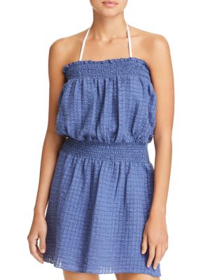 strapless swim cover up dress