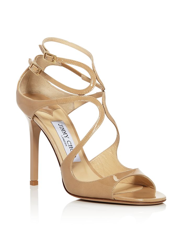 Jimmy Choo Women's Lang 100 High-heel Sandals In Nude Patent Leather