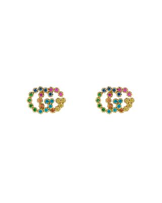 earrings sapphire gold stud yellow