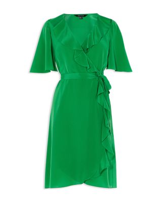 KAREN MILLEN Ruffled Silk Wrap Dress | Bloomingdale's