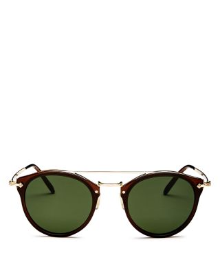 Oliver Peoples Remick Brow Bar Round Sunglasses, 50mm  display picture 3