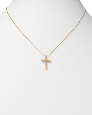 petite cross necklace gold