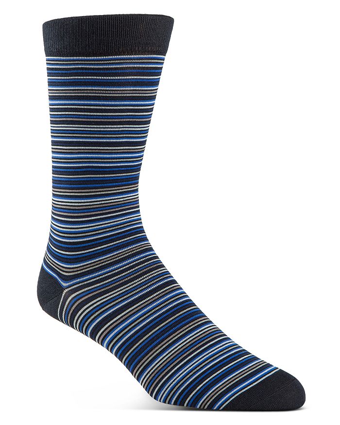 Cole Haan Men's Multi Stripe Crew Socks In Navy